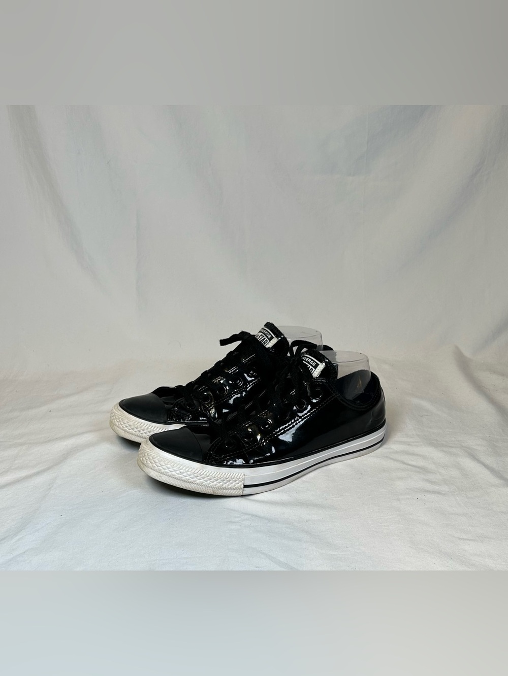 Converse All Star Chuck Taylor Black Patent Leather Low Top Sneakers~M-7/W-9~